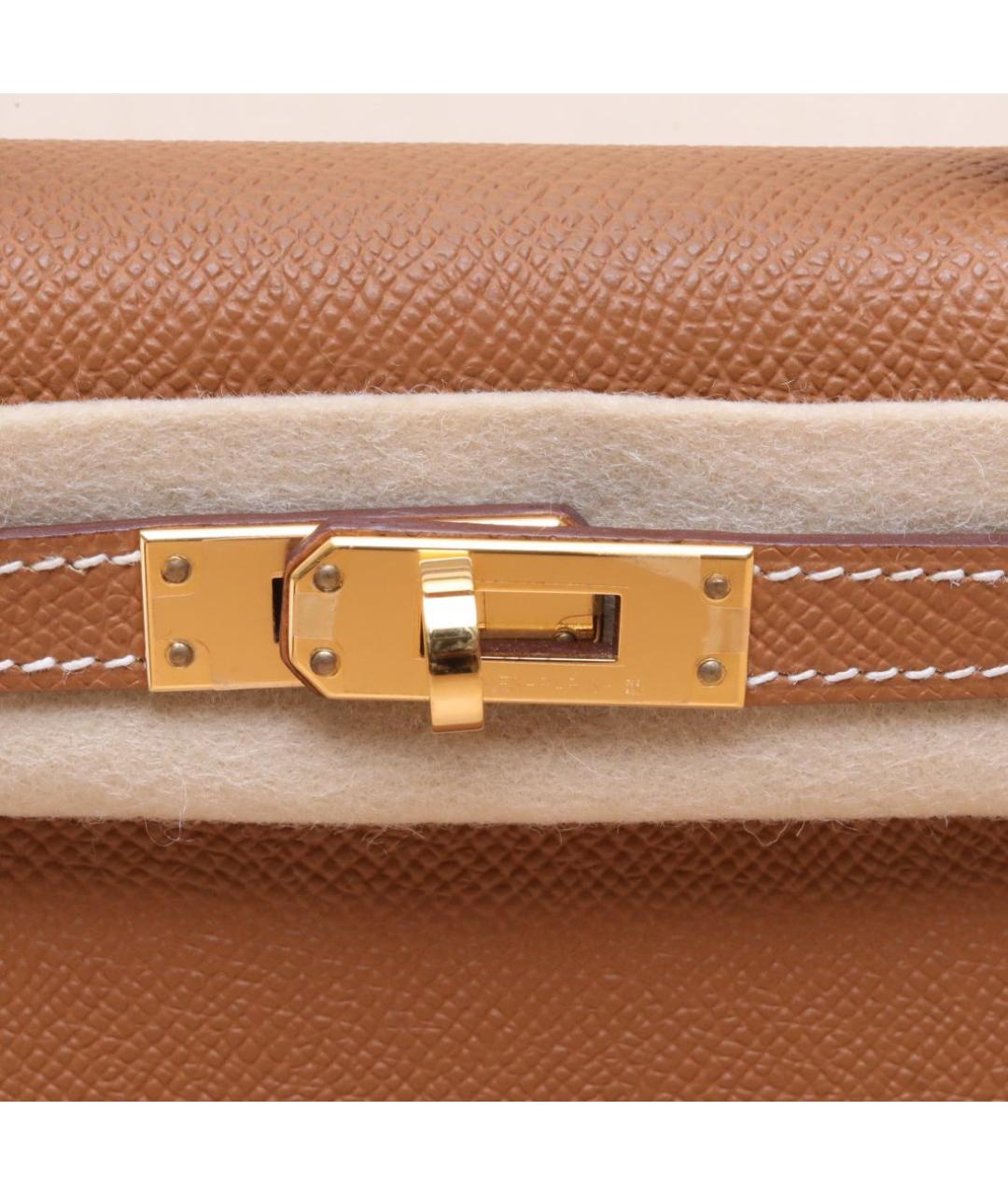 HERMES Горчичная кожаная сумка через плечо, фото 7