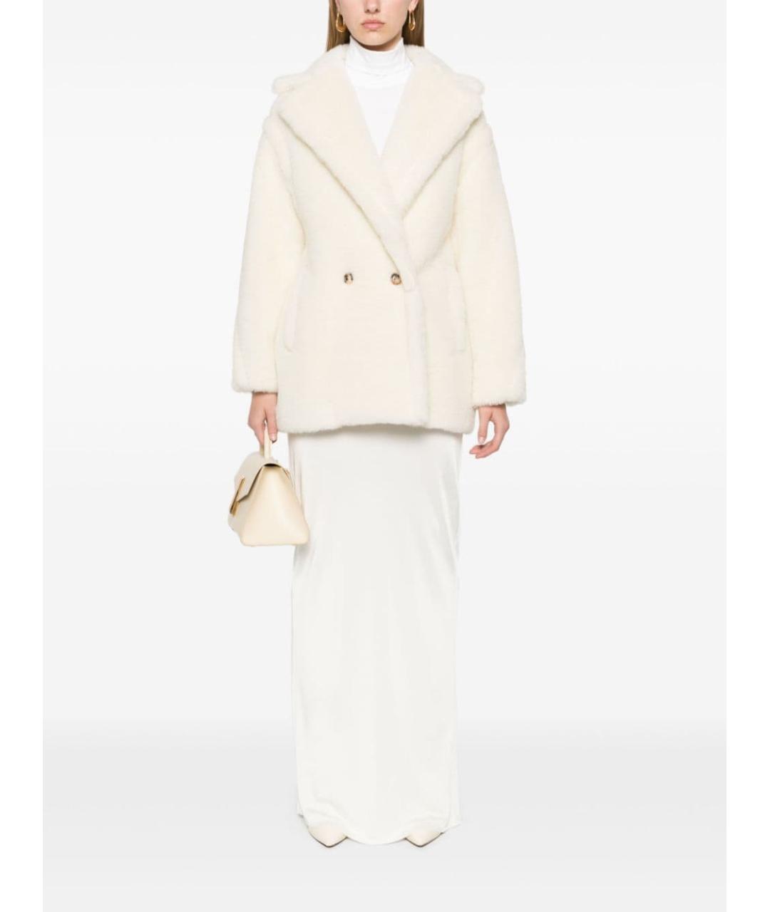 MAX MARA Белое шерстяное пальто, фото 5