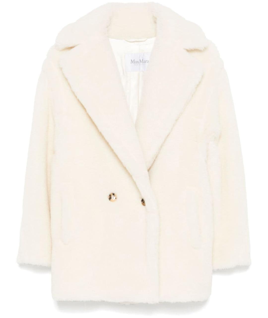 MAX MARA Белое шерстяное пальто, фото 1