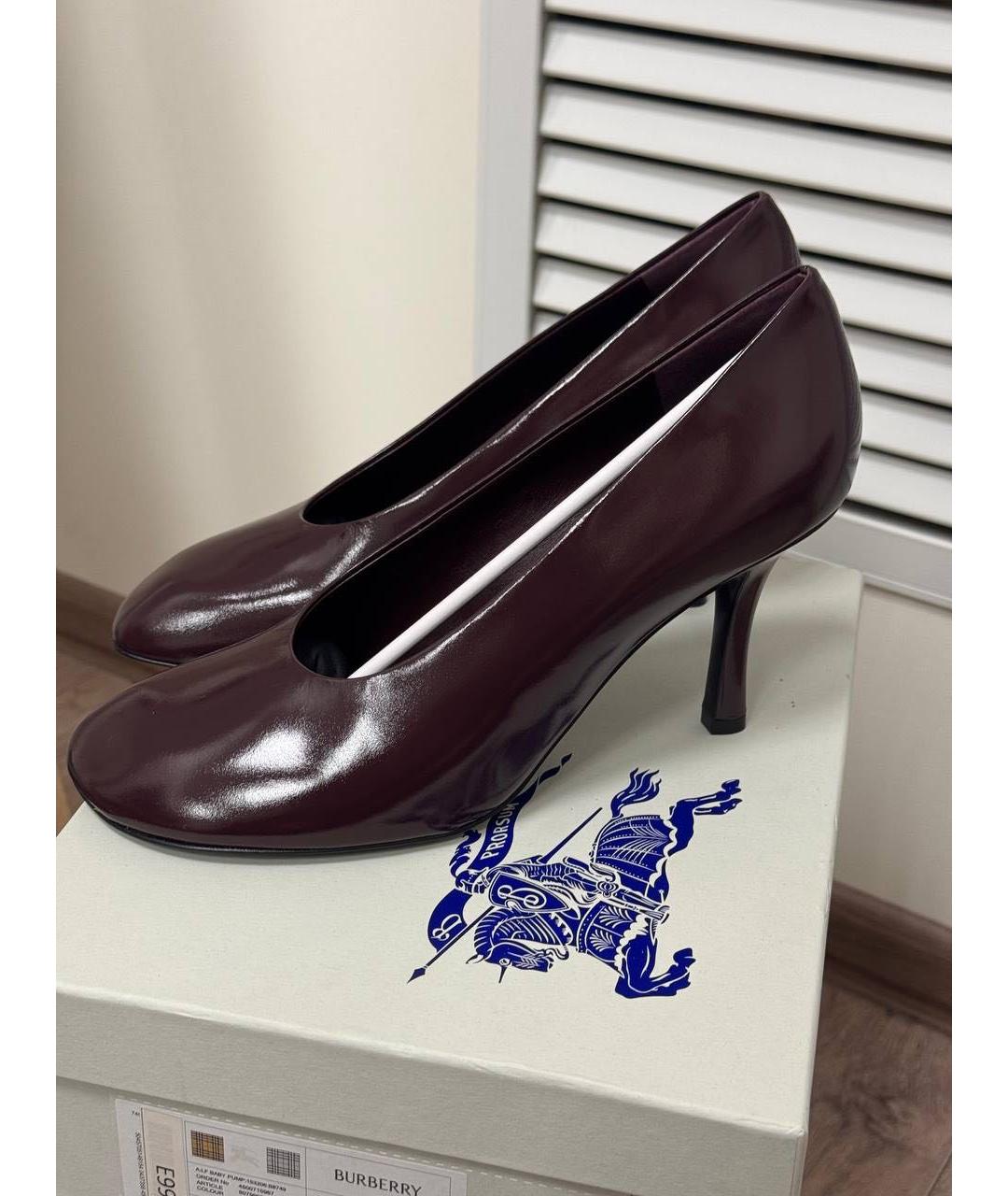 BURBERRY Бордовые туфли, фото 2