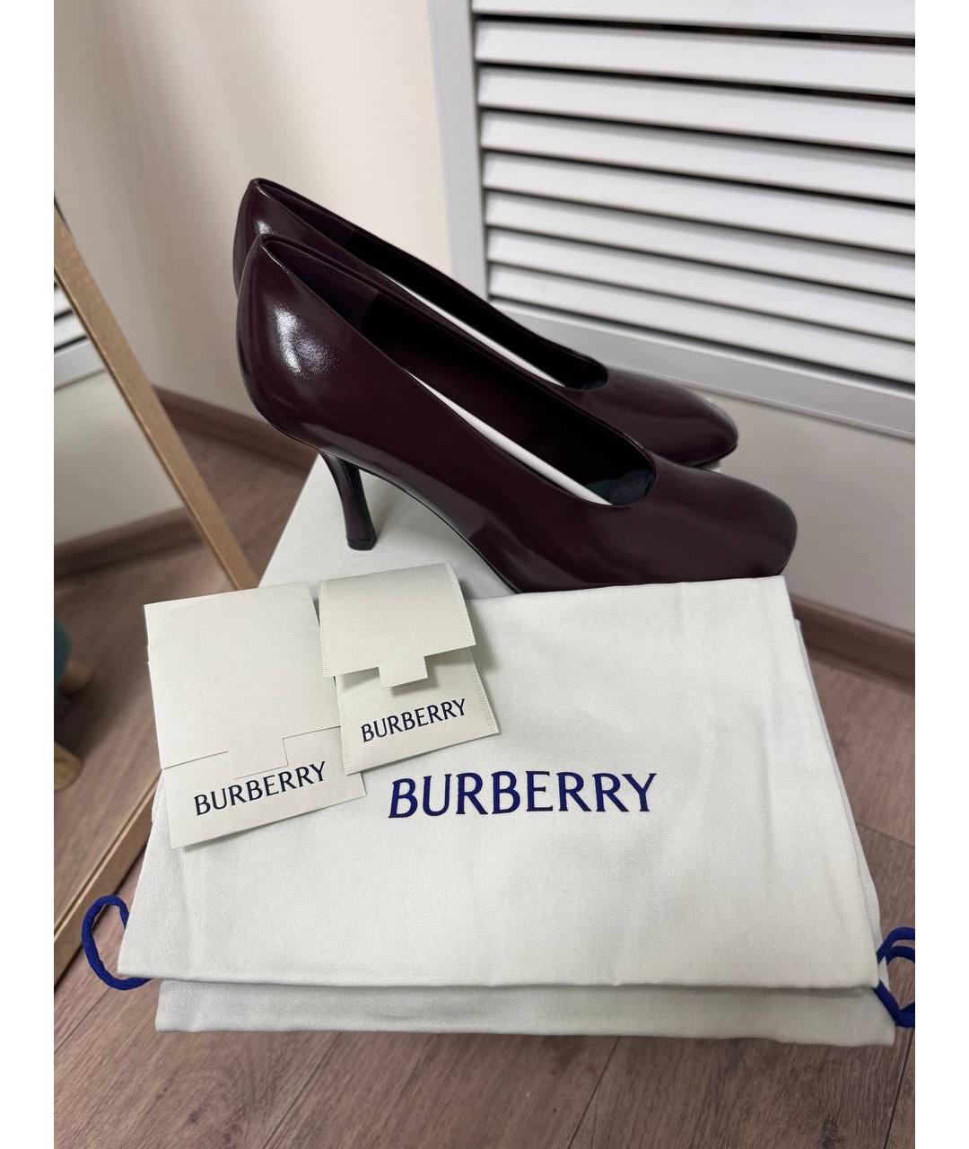 BURBERRY Бордовые туфли, фото 8