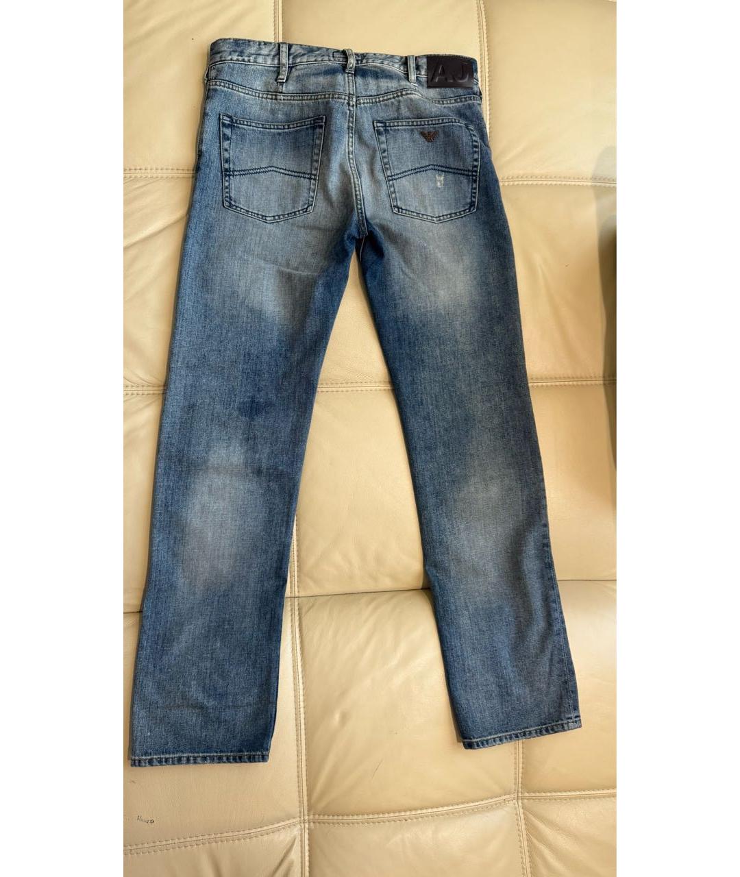 ARMANI JEANS Темно-синие хлопковые прямые джинсы, фото 2