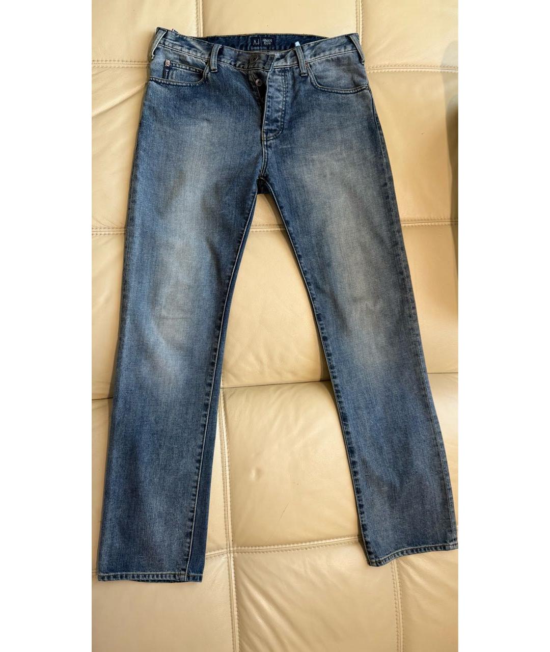 ARMANI JEANS Темно-синие хлопковые прямые джинсы, фото 9