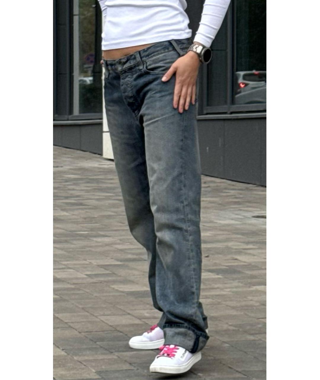 ARMANI JEANS Темно-синие хлопковые прямые джинсы, фото 5
