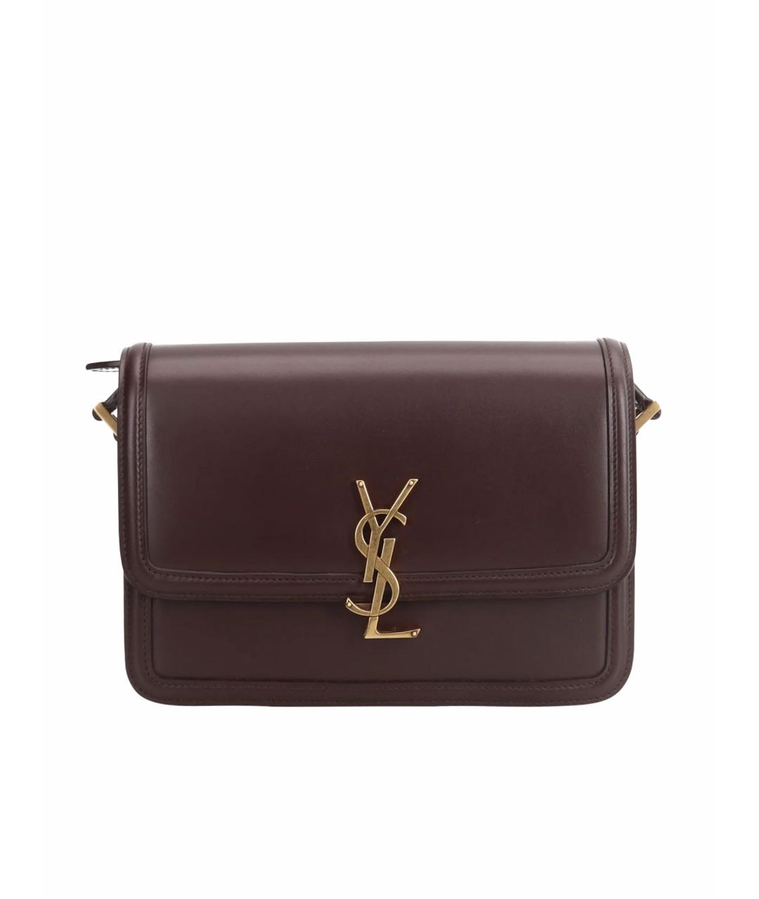SAINT LAURENT Коричневая кожаная сумка через плечо, фото 1