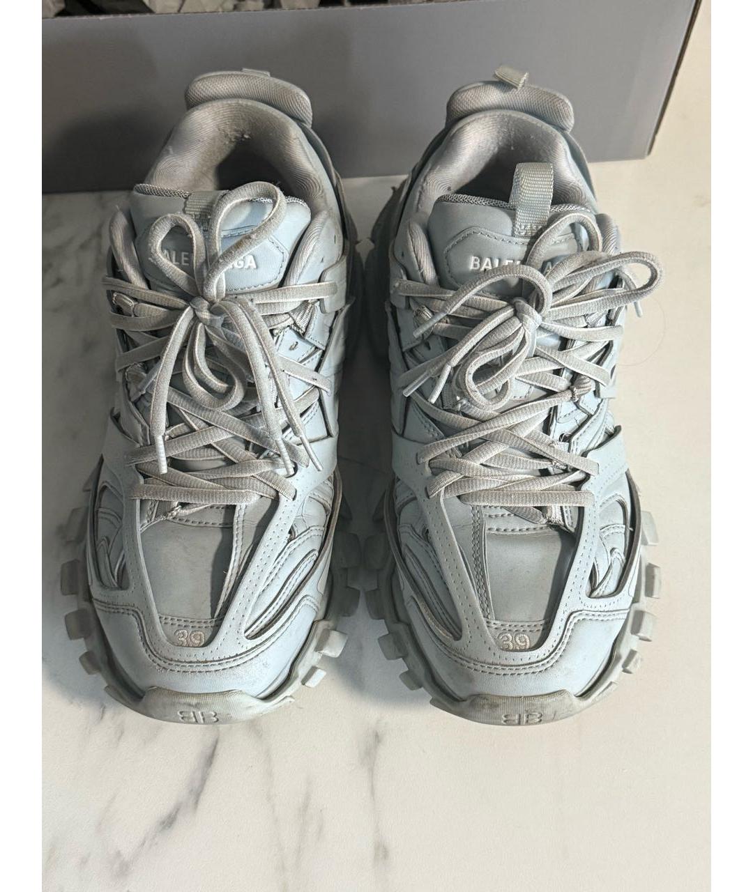 BALENCIAGA Голубые кроссовки из искусственной кожи, фото 2