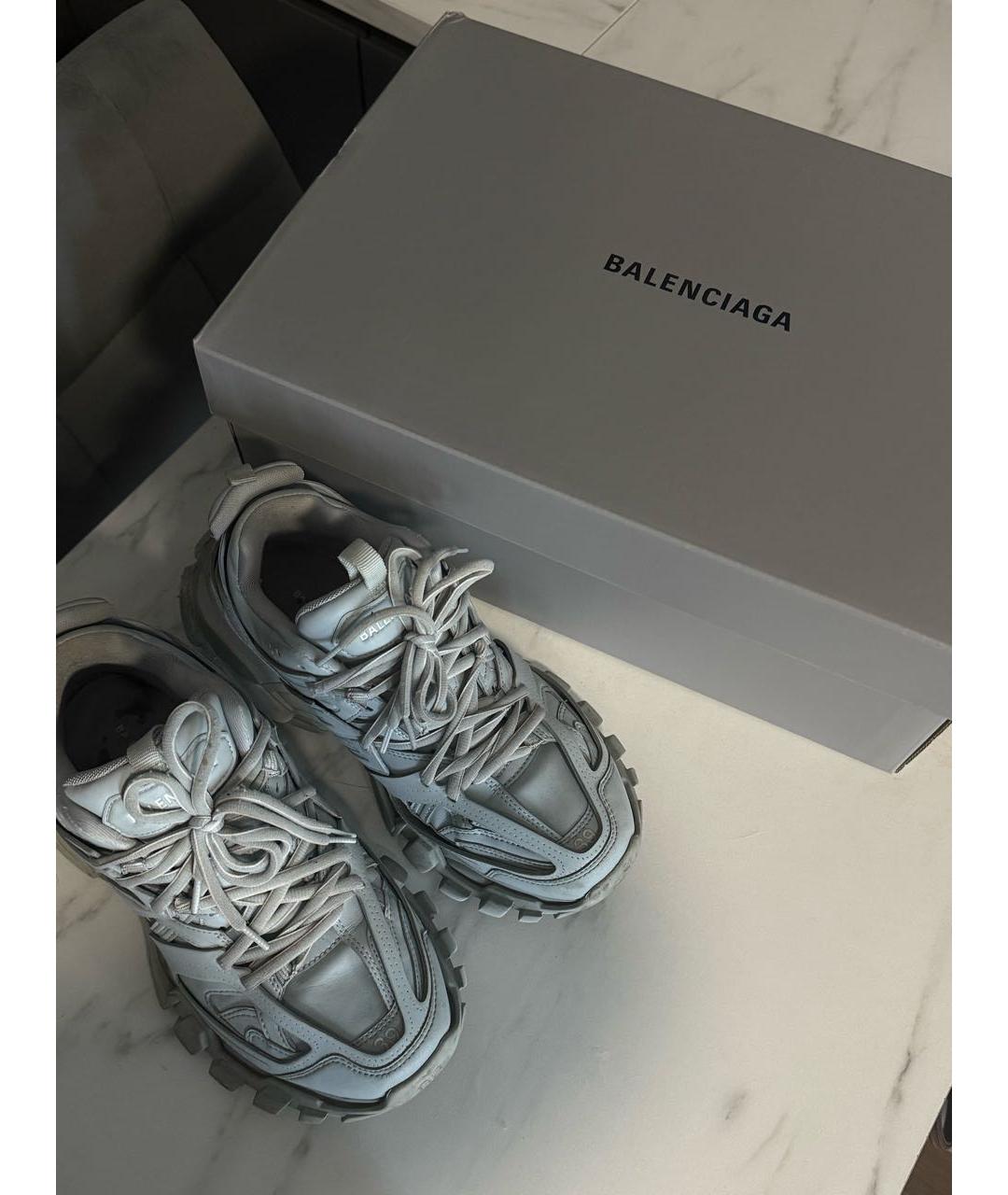 BALENCIAGA Голубые кроссовки из искусственной кожи, фото 7