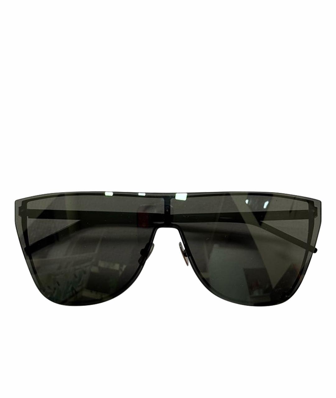 SAINT LAURENT Черные металлические солнцезащитные очки, фото 1