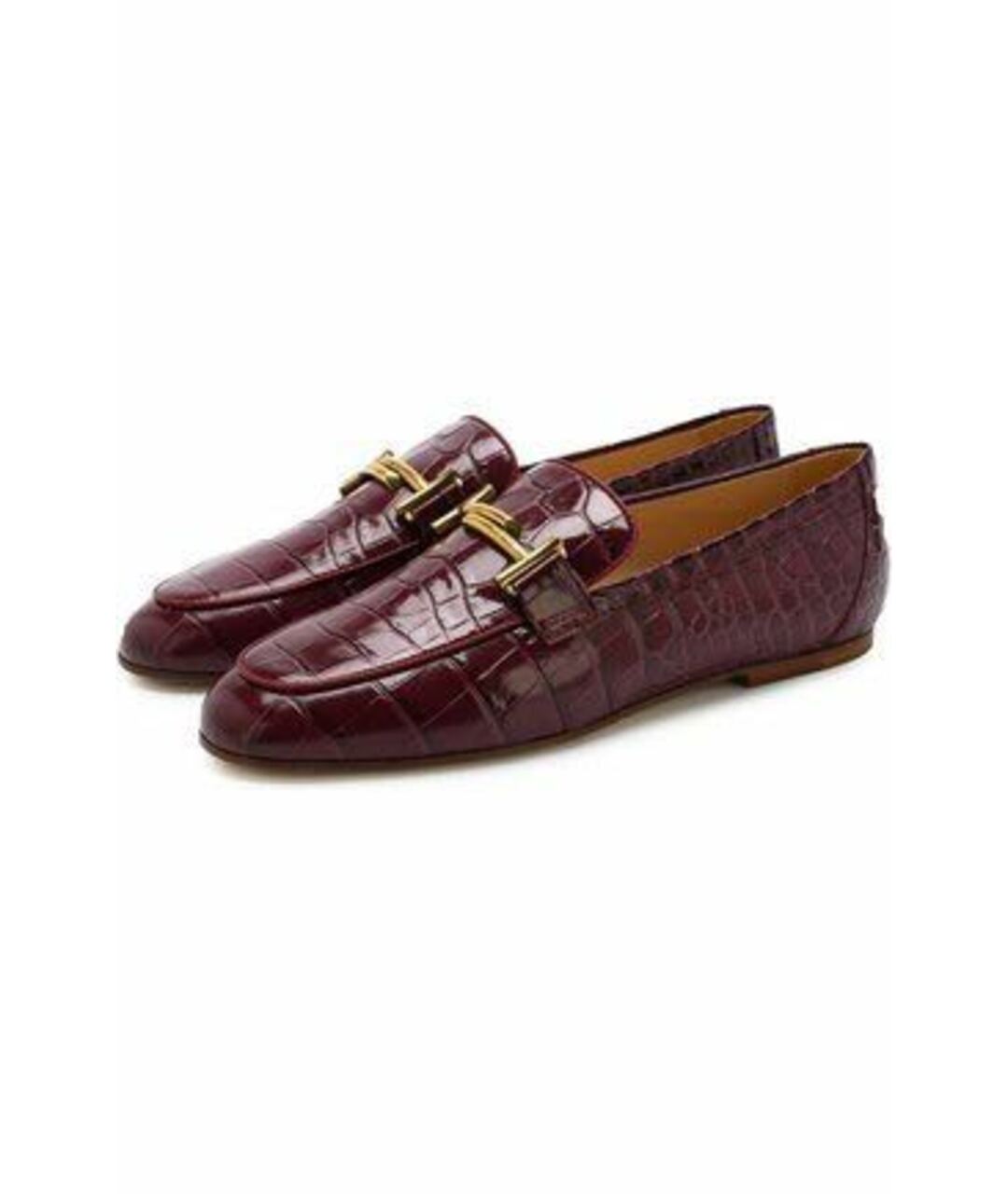 TOD'S Бордовые кожаные мокасины, фото 5