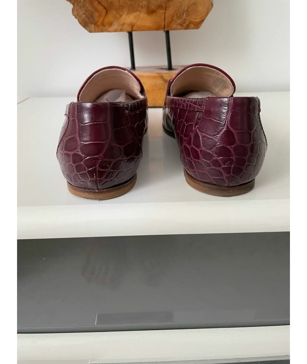 TOD'S Бордовые кожаные мокасины, фото 4