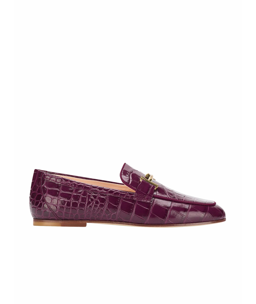 TOD'S Бордовые кожаные мокасины, фото 1
