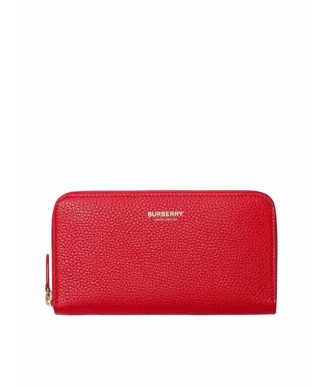 BURBERRY Красный кожаный кошелек, фото 1