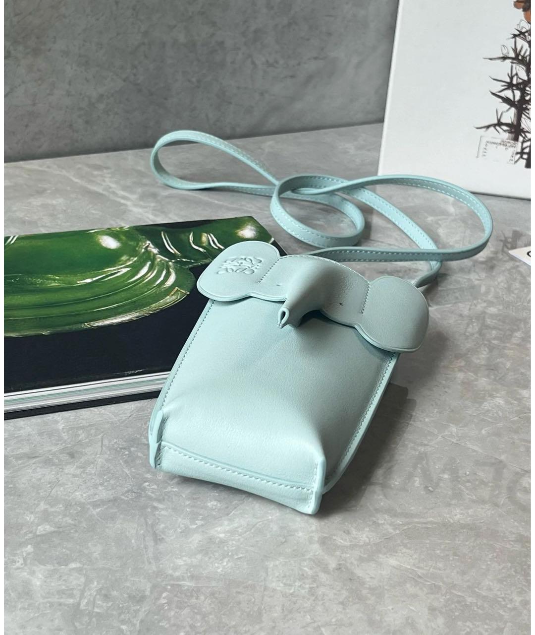 LOEWE Голубая кожаная сумка через плечо, фото 4