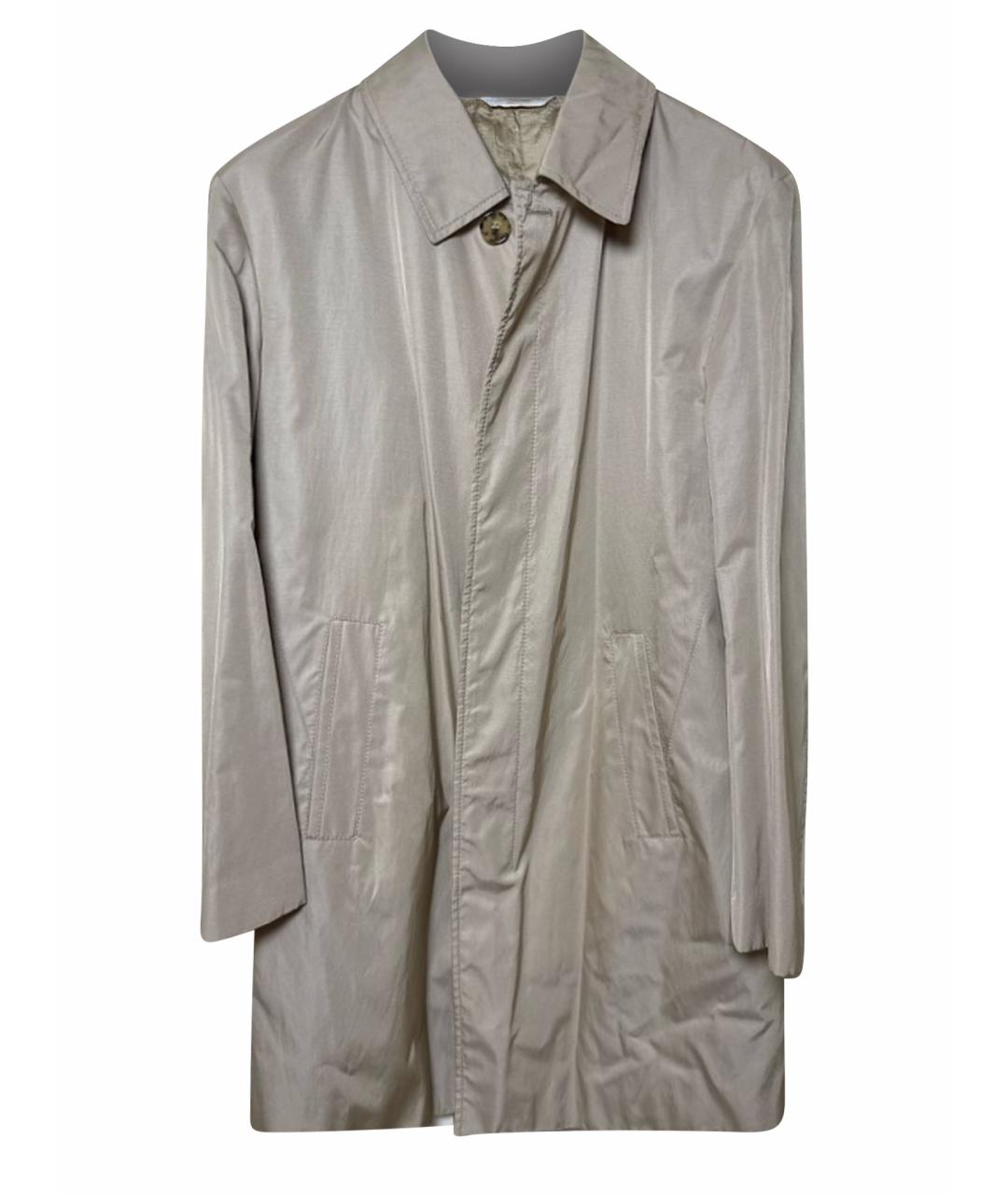 BRIONI Бежевый шелковый тренч / плащ, фото 1