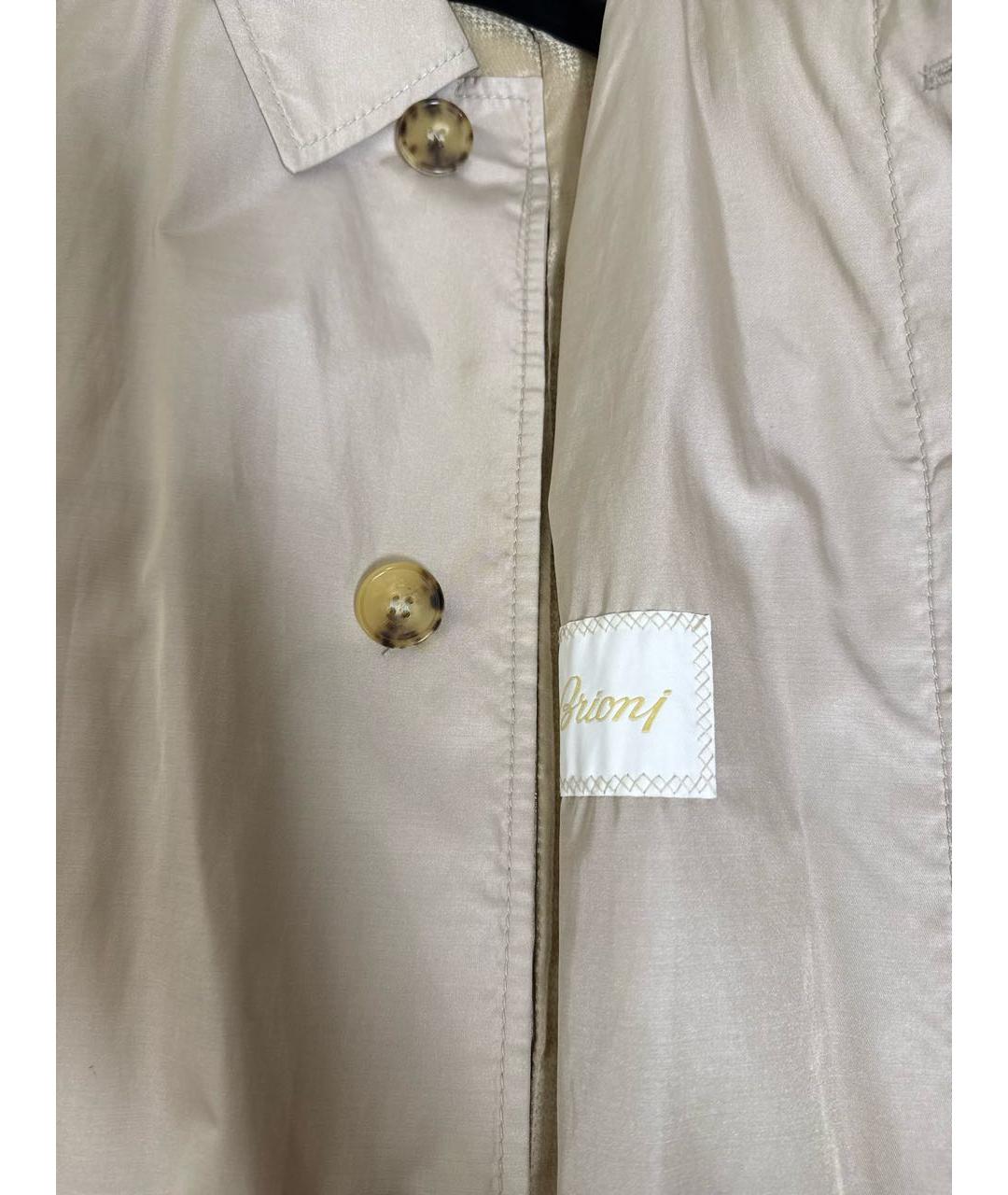 BRIONI Бежевый шелковый тренч / плащ, фото 3