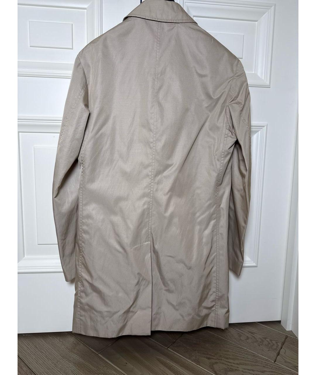 BRIONI Бежевый шелковый тренч / плащ, фото 2