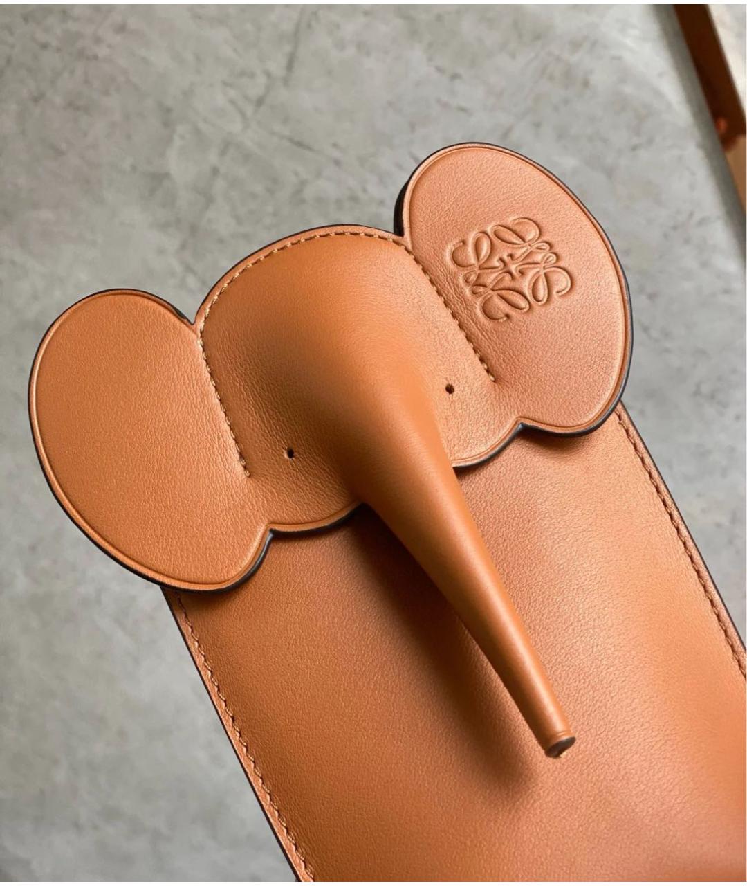 LOEWE Коричневая кожаная сумка через плечо, фото 3