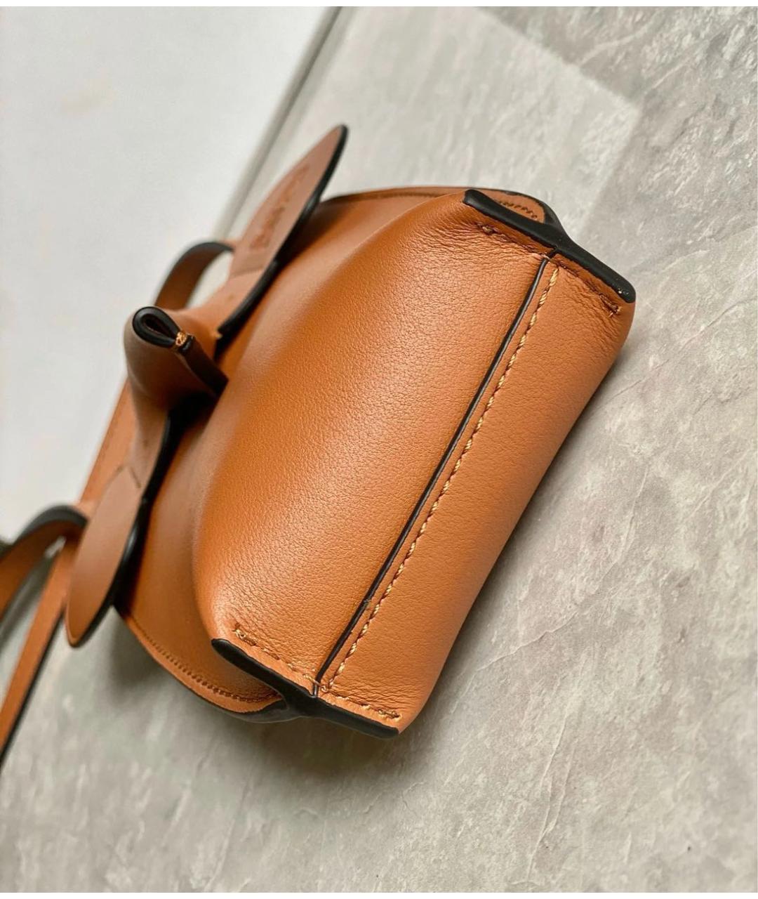 LOEWE Коричневая кожаная сумка через плечо, фото 5