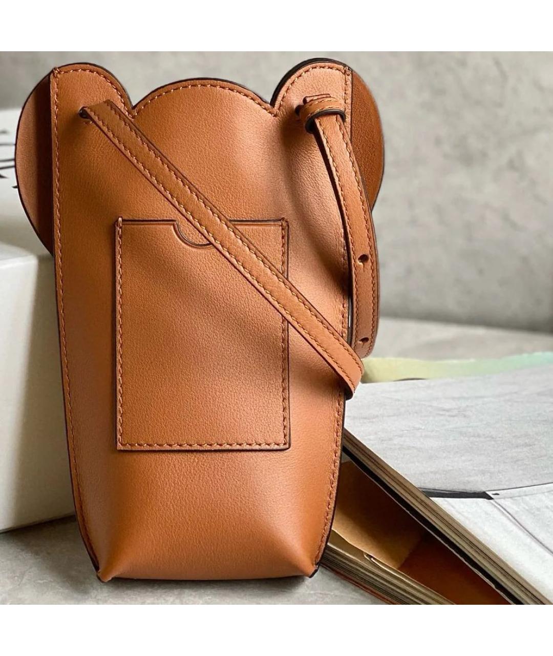 LOEWE Коричневая кожаная сумка через плечо, фото 6