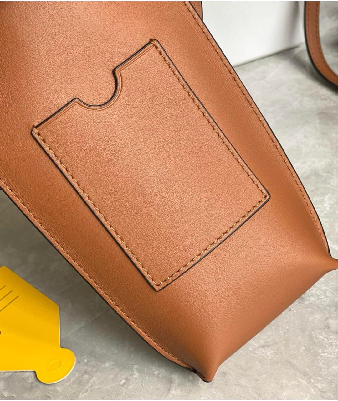 LOEWE Коричневая кожаная сумка через плечо, фото 4