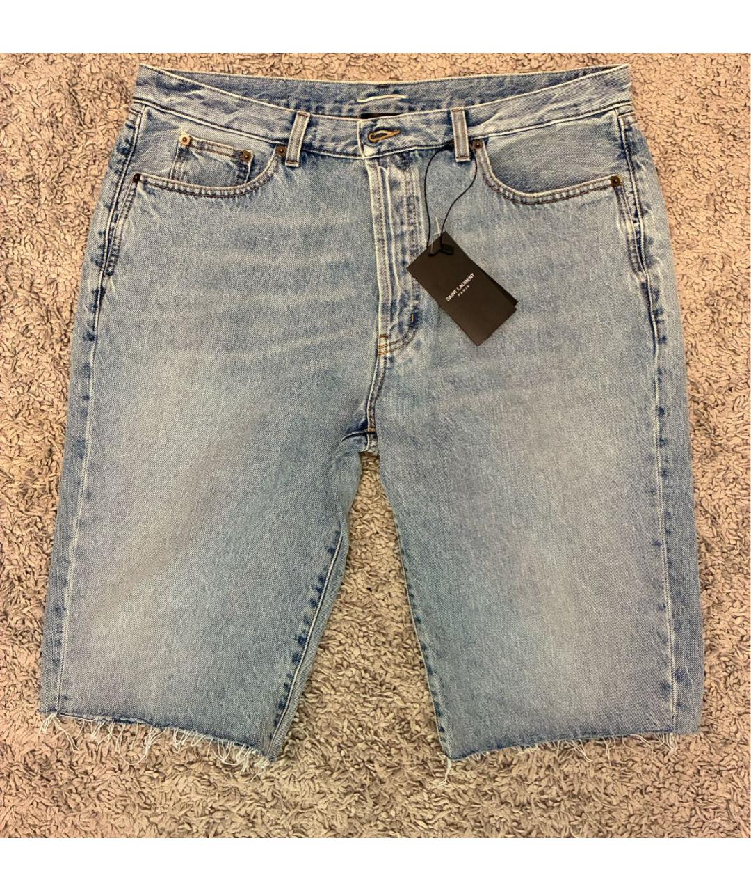 SAINT LAURENT Голубые деним шорты, фото 6
