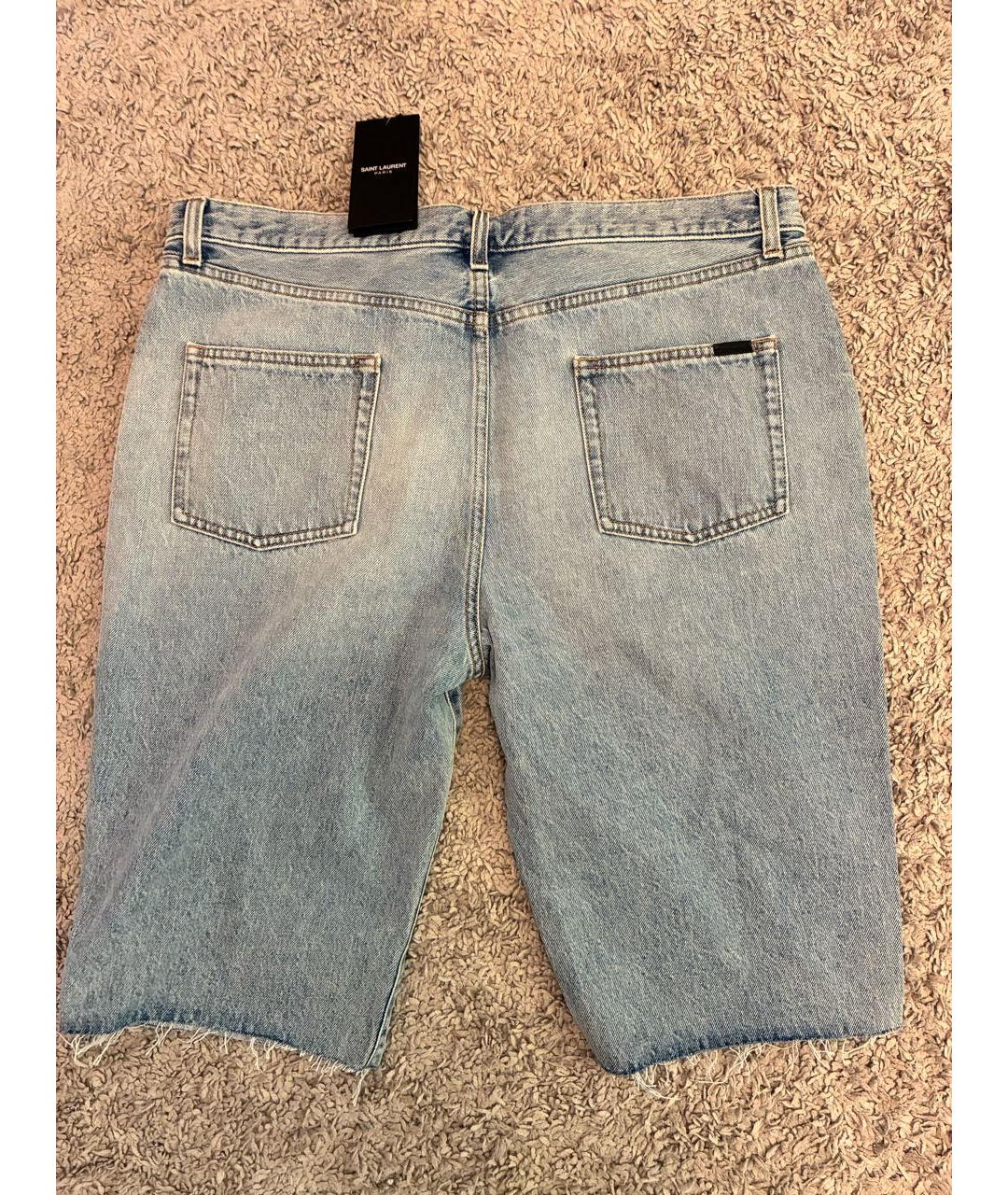 SAINT LAURENT Голубые деним шорты, фото 5