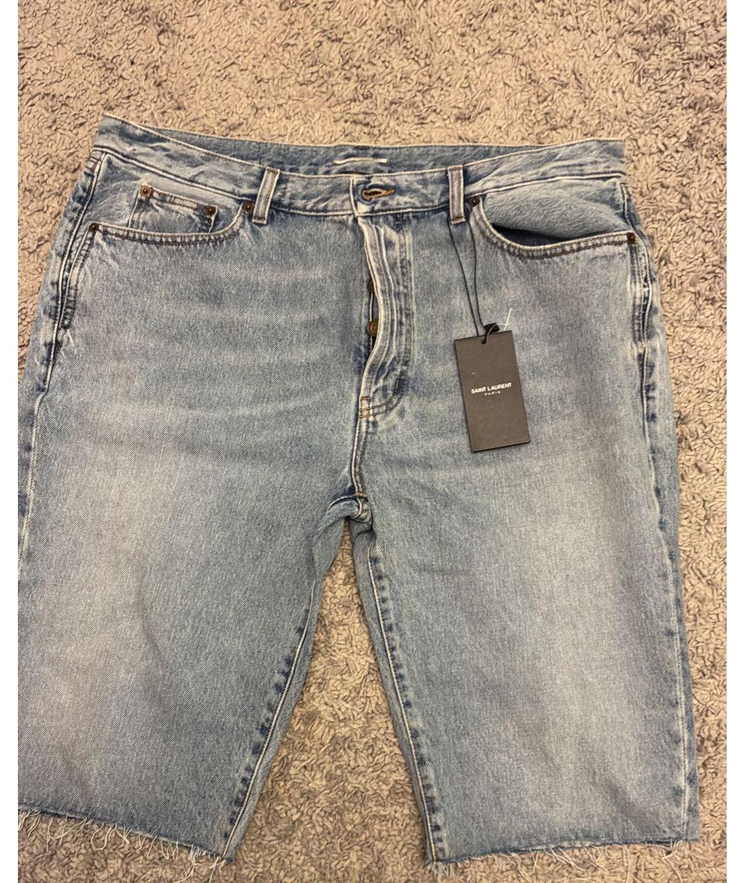 SAINT LAURENT Голубые деним шорты, фото 2