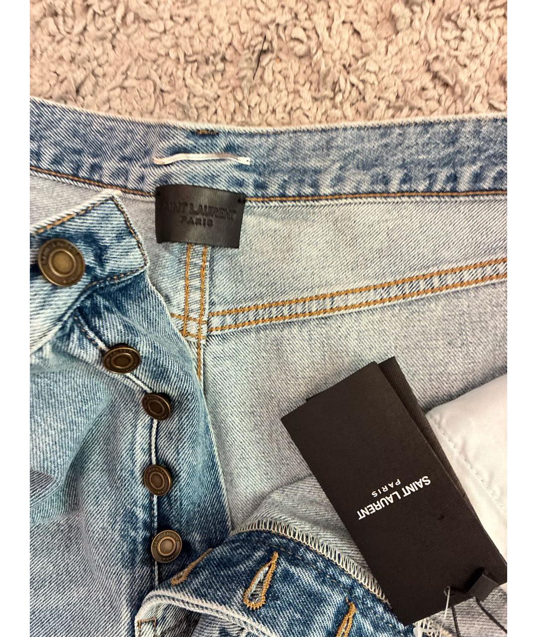 SAINT LAURENT Голубые деним шорты, фото 4