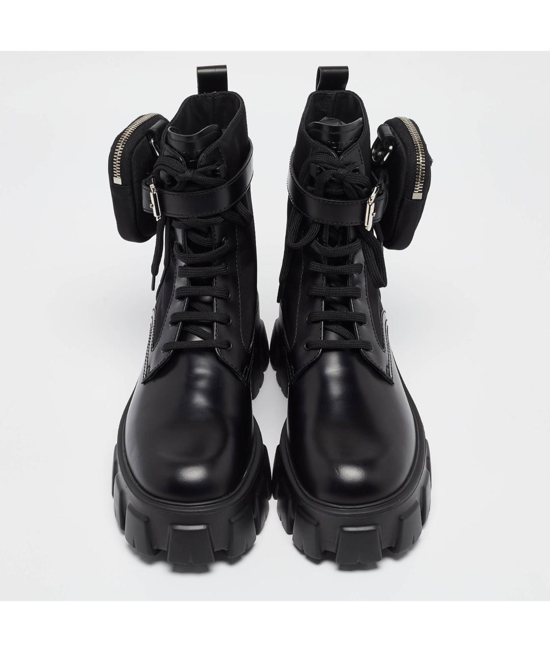 PRADA Черные кожаные ботинки, фото 5