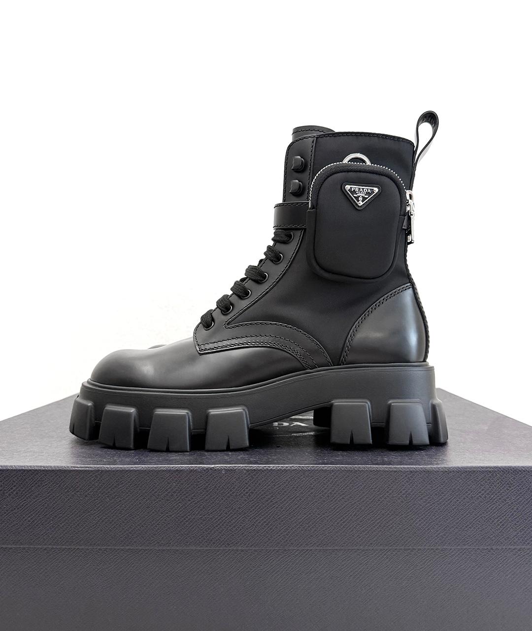 PRADA Черные кожаные ботинки, фото 8
