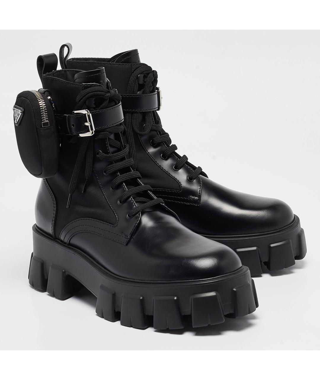 PRADA Черные кожаные ботинки, фото 7