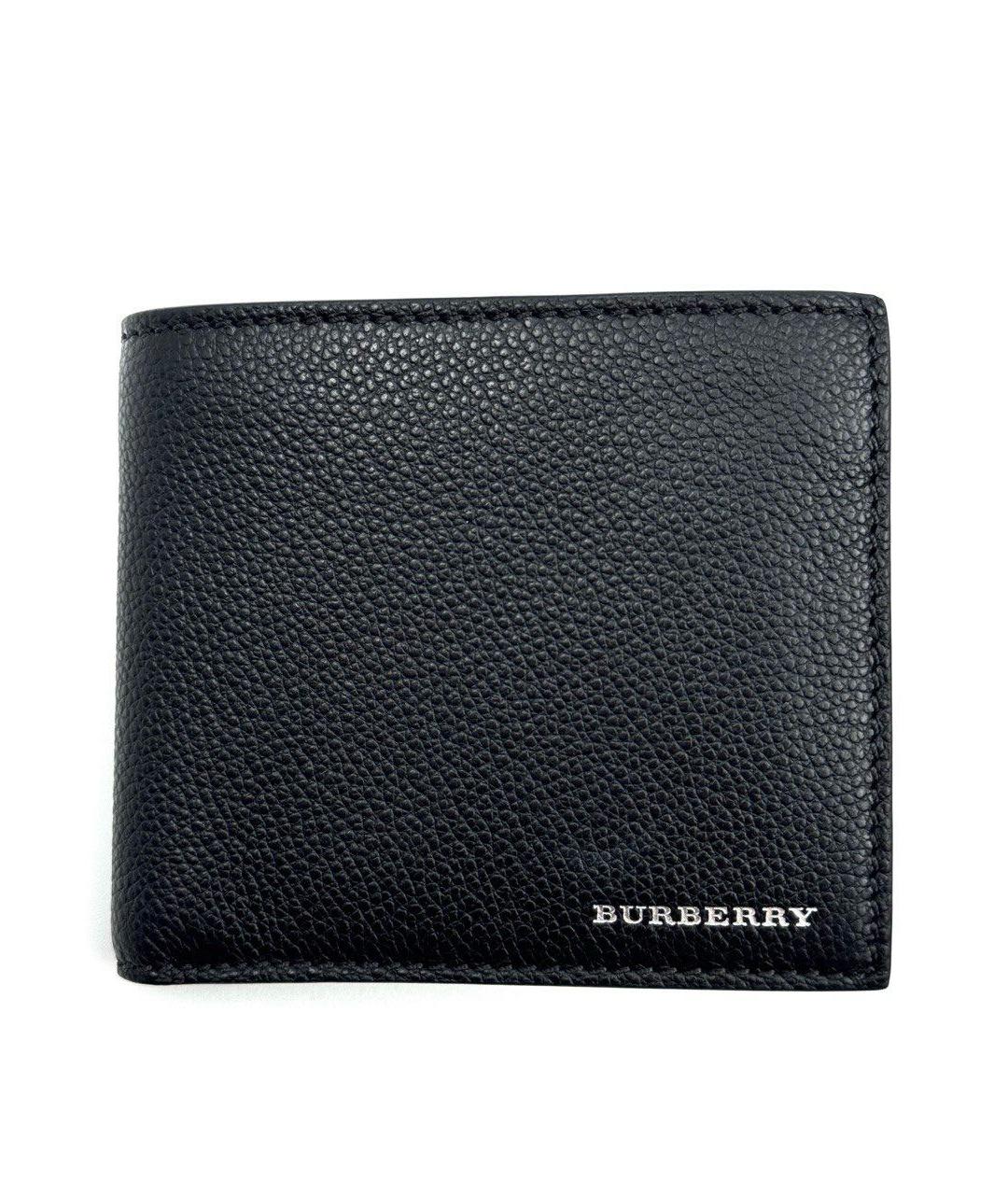 BURBERRY Черный кожаный кошелек, фото 1