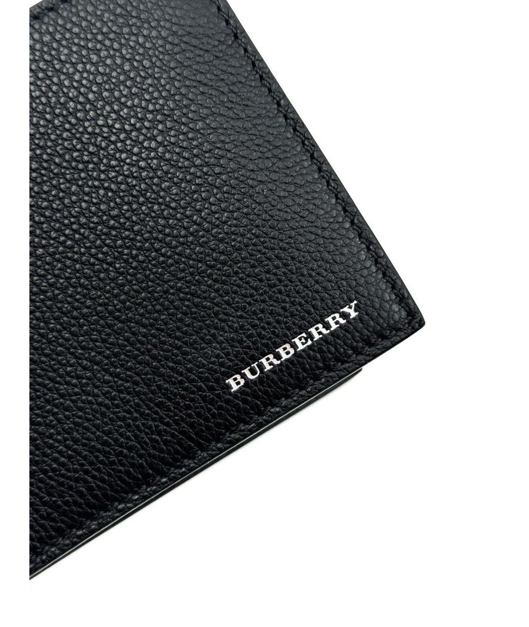 BURBERRY Черный кожаный кошелек, фото 3