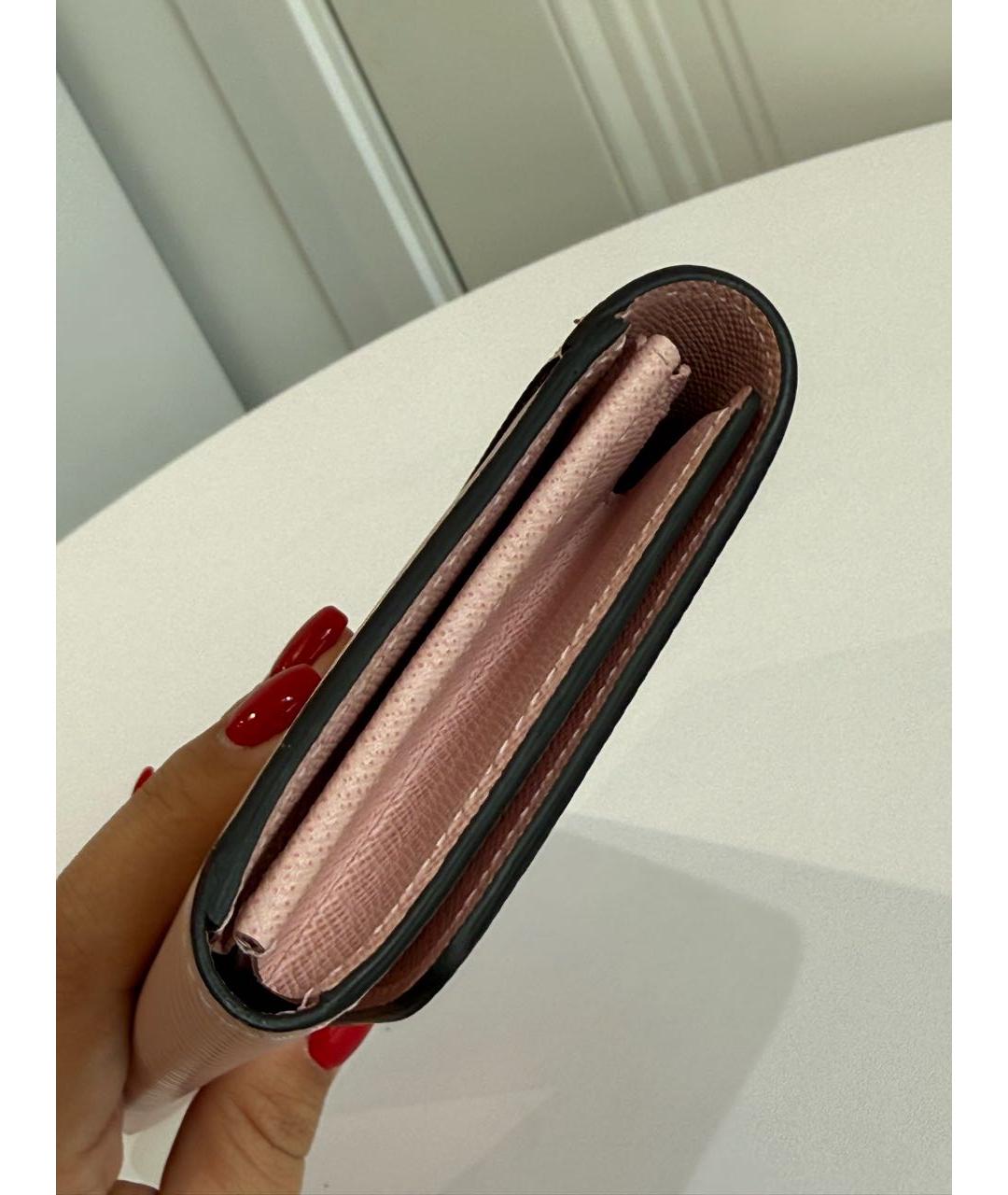 LOUIS VUITTON Розовый кожаный кошелек, фото 8