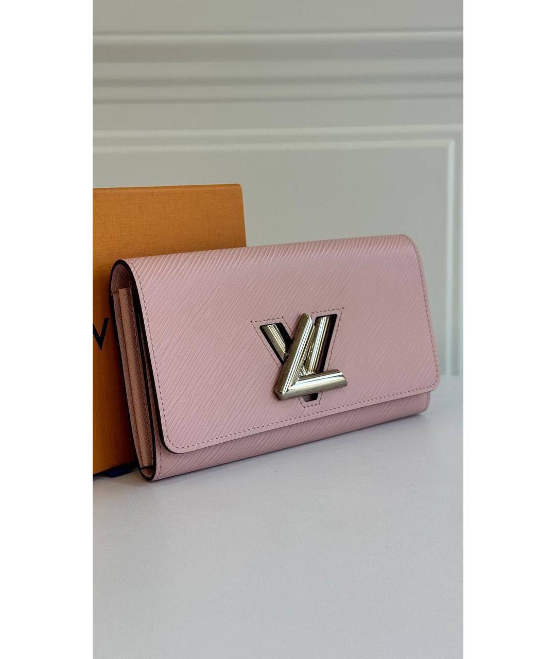 LOUIS VUITTON Розовый кожаный кошелек, фото 2