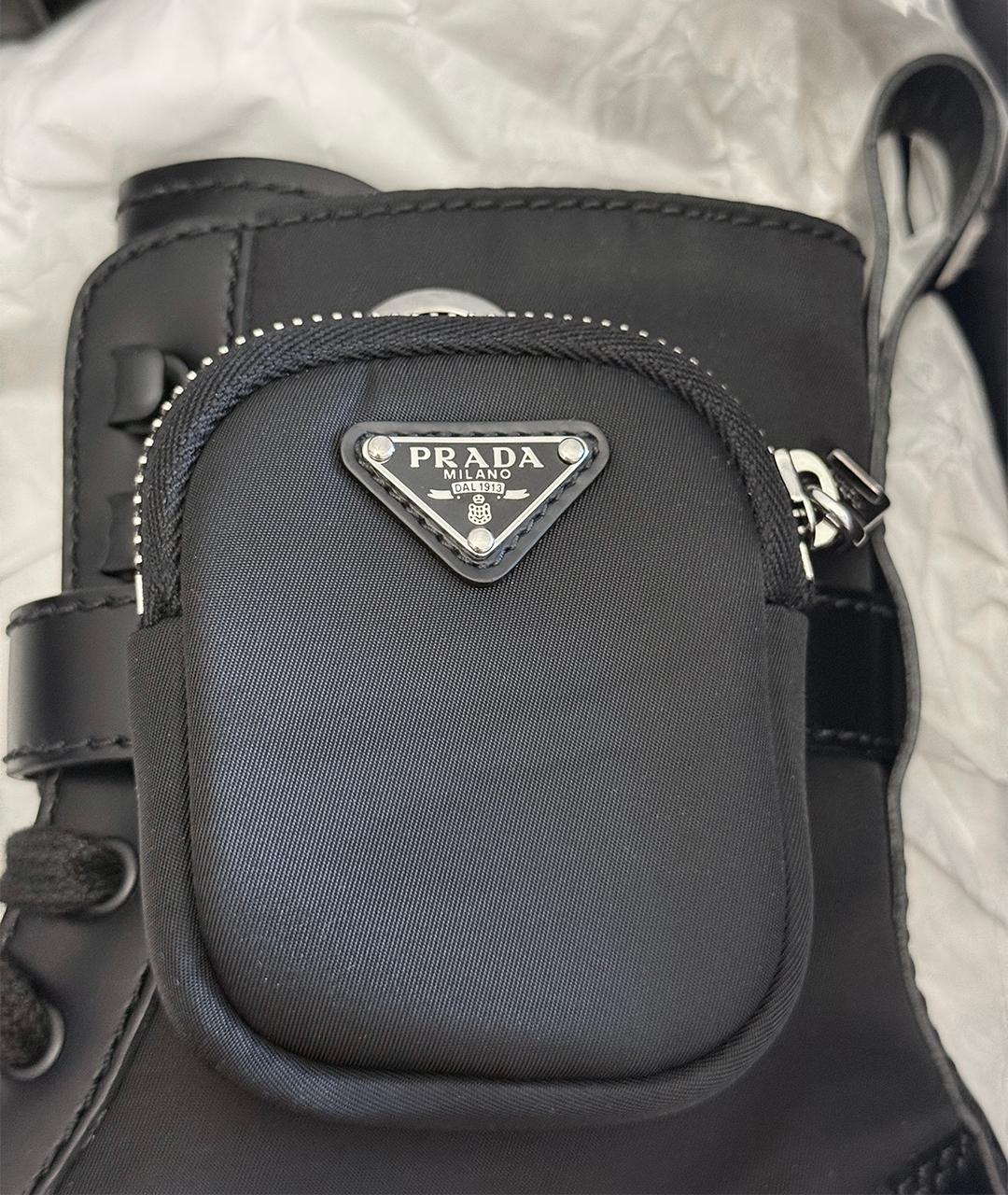 PRADA Черные кожаные высокие ботинки, фото 3