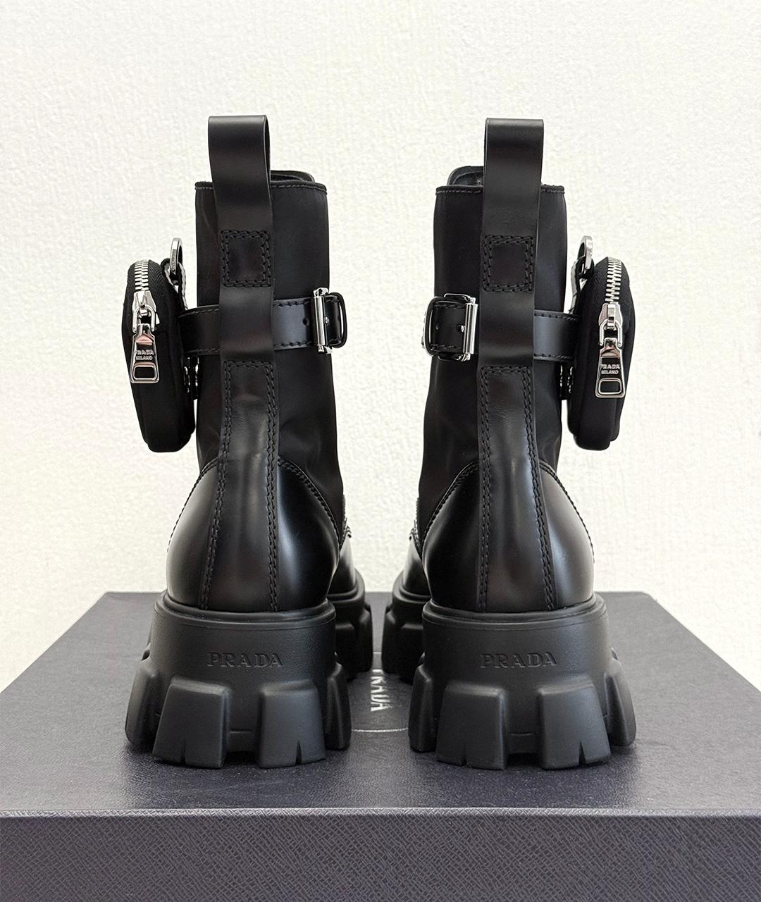 PRADA Черные кожаные высокие ботинки, фото 7