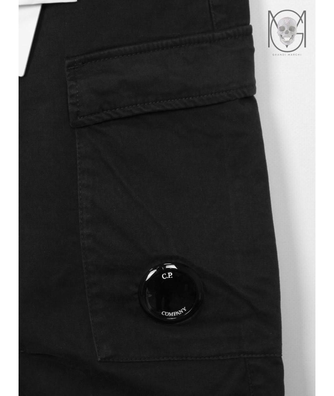 CP COMPANY Черные хлопко-эластановые повседневные брюки, фото 3