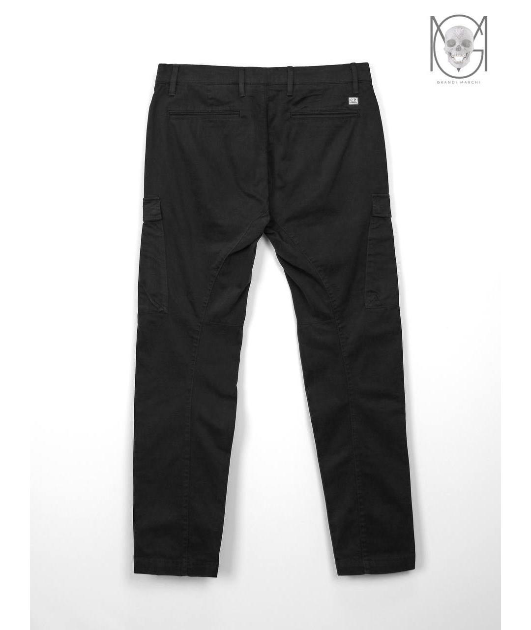 CP COMPANY Черные хлопко-эластановые повседневные брюки, фото 2