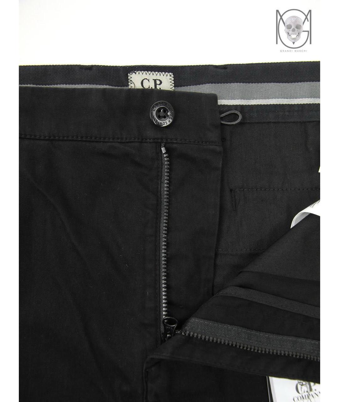 CP COMPANY Черные хлопко-эластановые повседневные брюки, фото 6