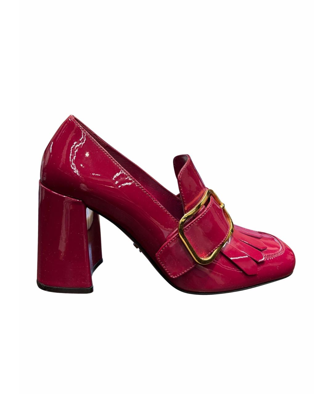 PRADA Бордовые кожаные туфли, фото 1