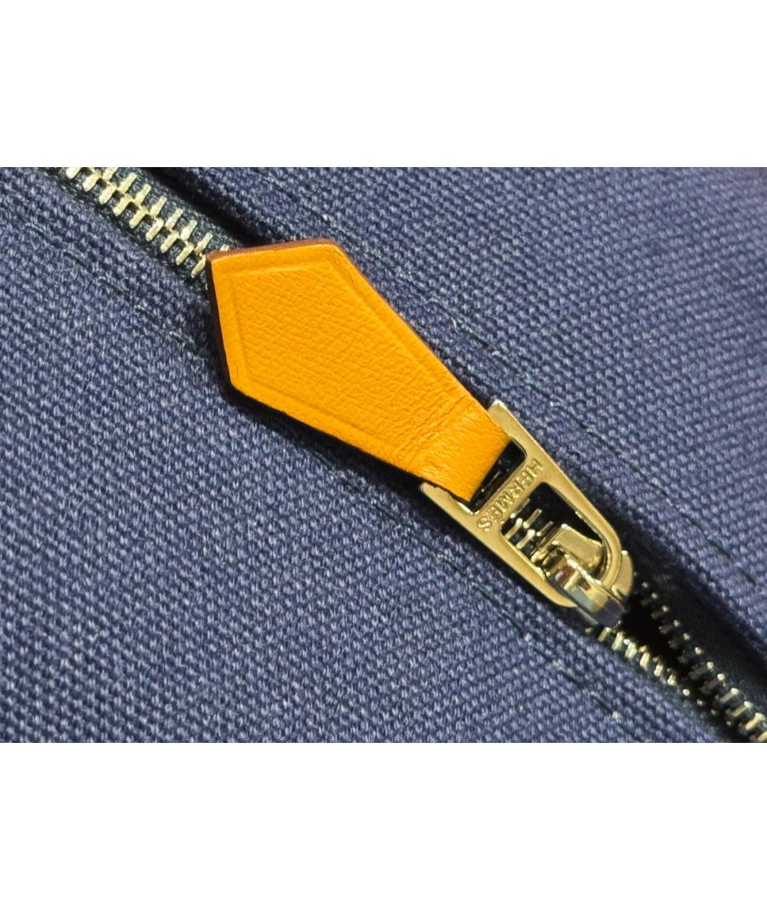 HERMES Синяя тканевая косметичка, фото 6