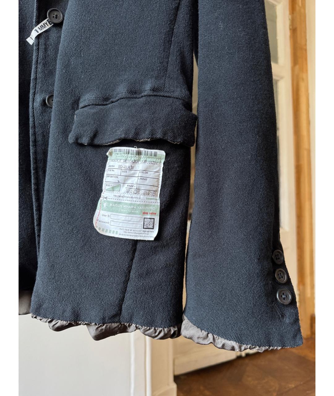 Mihara Yasuhiro Черный хлопковый жакет/пиджак, фото 5