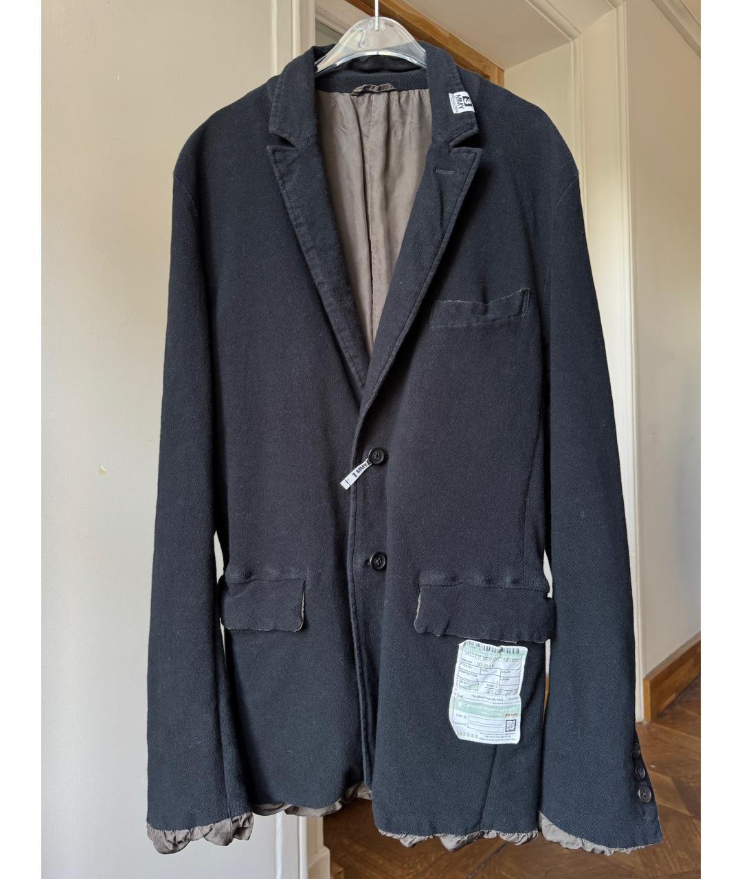 Mihara Yasuhiro Черный хлопковый жакет/пиджак, фото 10