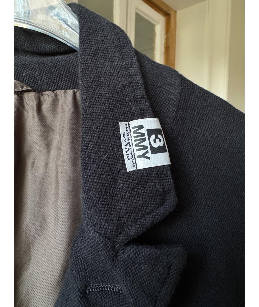 Mihara Yasuhiro Черный хлопковый жакет/пиджак, фото 3