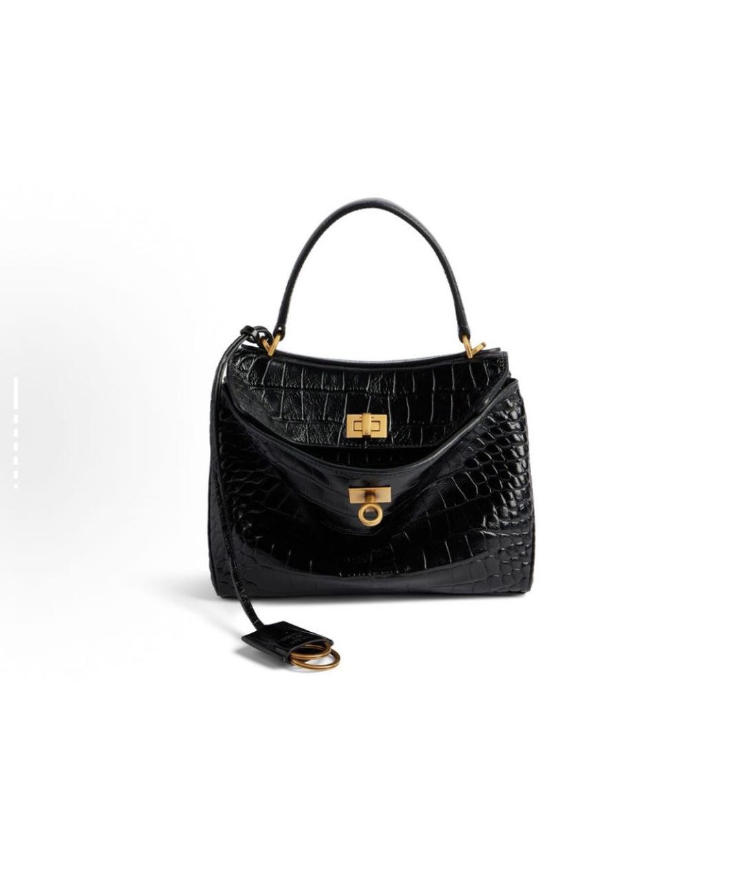 BALENCIAGA Черная сумка с короткими ручками из искусственной кожи, фото 9