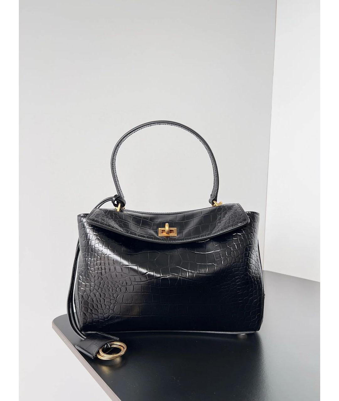 BALENCIAGA Черная сумка с короткими ручками из искусственной кожи, фото 2