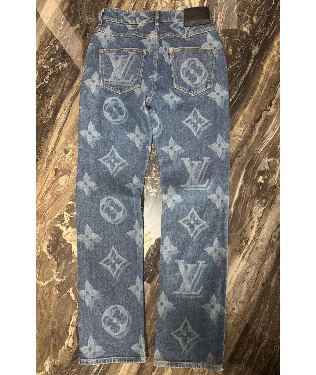 LOUIS VUITTON Синие хлопко-эластановые прямые джинсы, фото 5