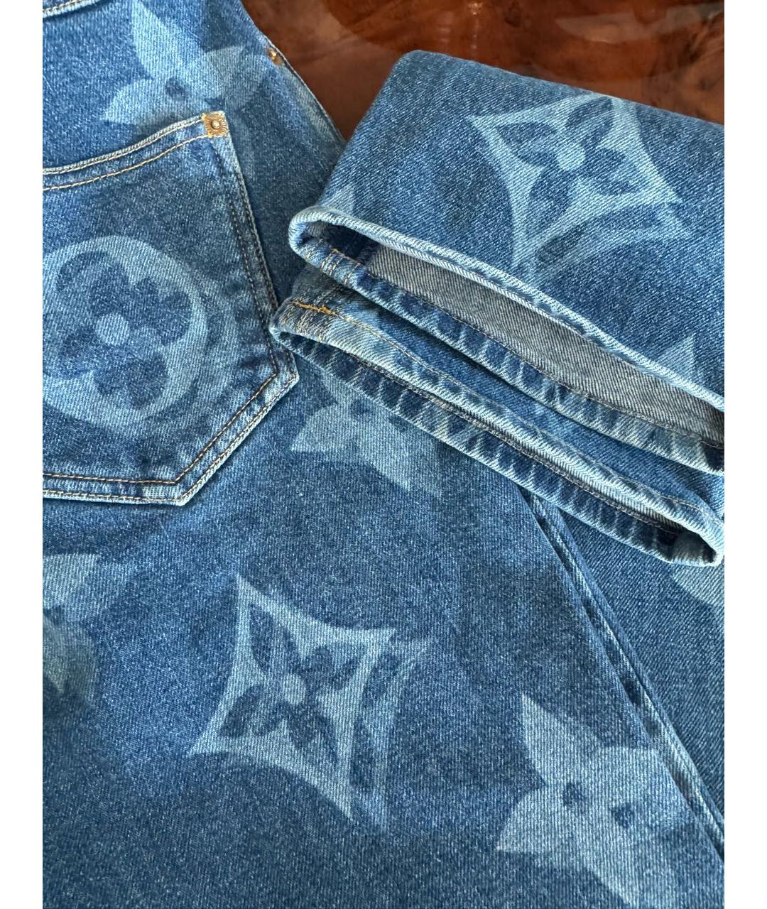LOUIS VUITTON Синие хлопко-эластановые прямые джинсы, фото 6