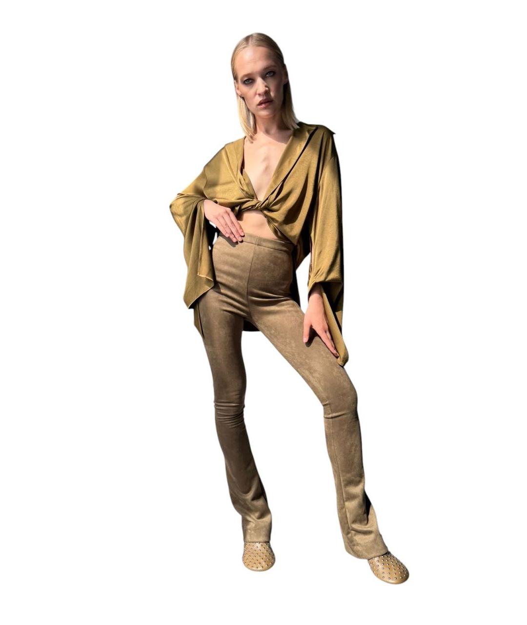 ATLEIN Коричневые полиэстеровые брюки узкие, фото 2